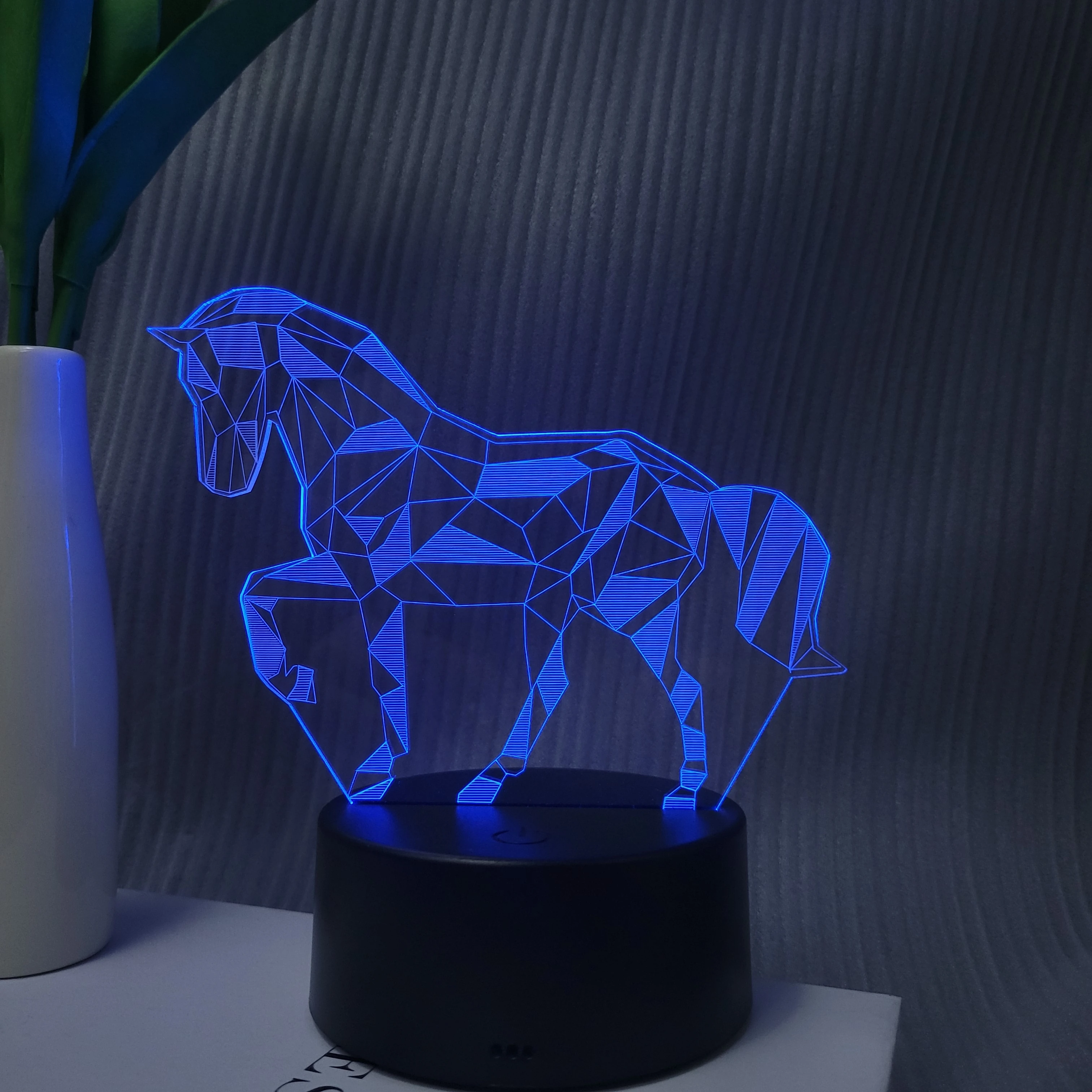 3D horse night light, room and living room table decorative lights, holiday gifts, colorful dimmable.