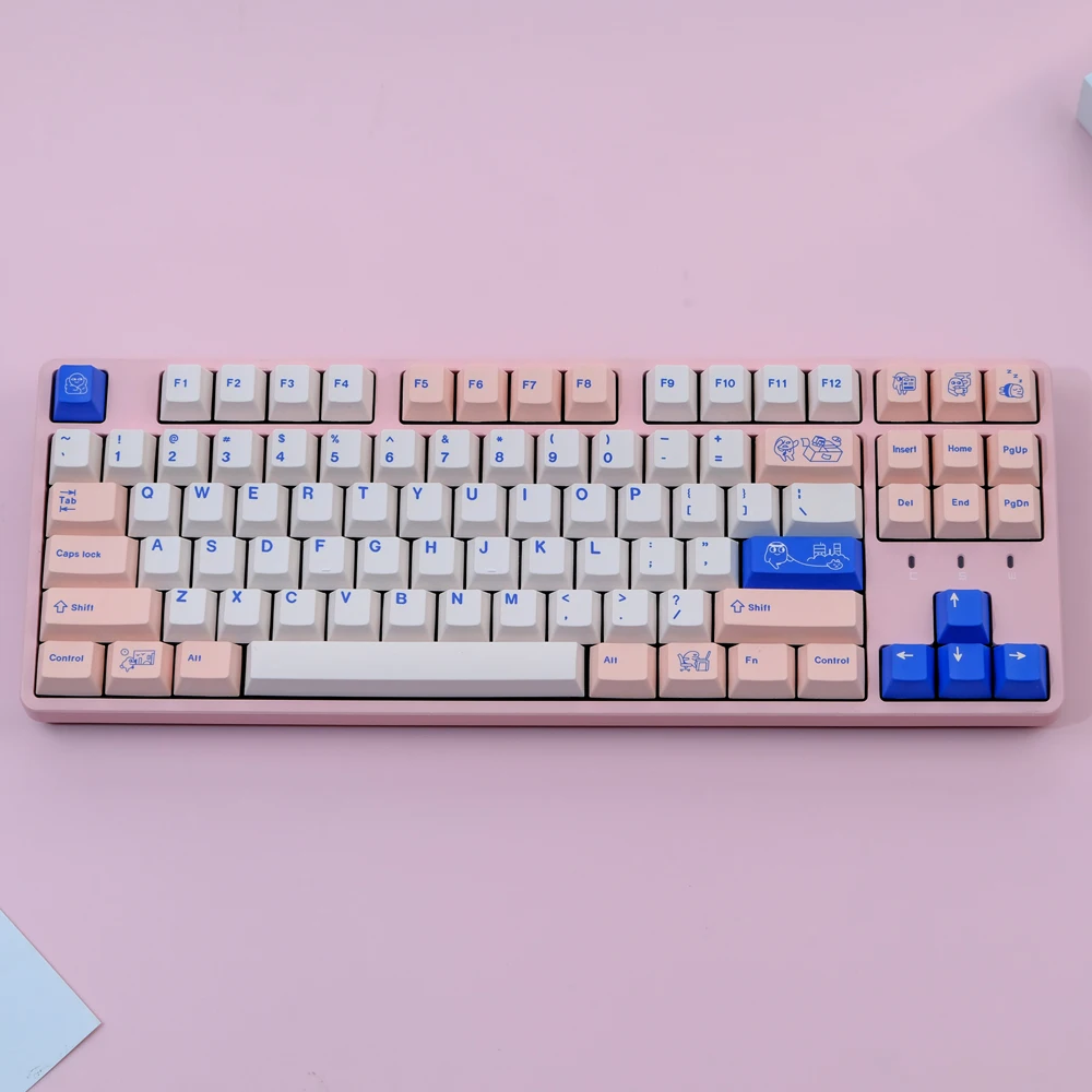 

129 Keys POCO Keycaps Japanese English Cherry Profile PBT Dye Sublimation Keycap For MX Switch Mechanical Keyboard GK61 75 87 98
