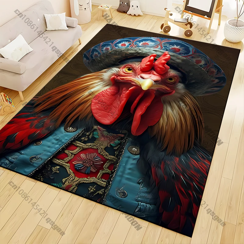 

Коврик с короной и петухом, ковер супергероя для дома, гостиной, спальни, дивана, коврик для кухни, нескользящий напольный коврик Alfombras