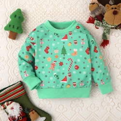 Suefunskry Toddler Christmas Sweatshirts Casual Long Sleeve Cartoon/Snowflake/Panda Print Pullover Tops Kid Winter Clothes 1-6Y