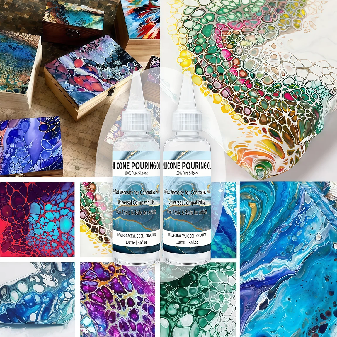 Silicone Pouring Oil Acrylic Pouring Oil for Special Cell Creations,  Silicone Oil for Epoxy Acrylic Painting, , Cell Activator