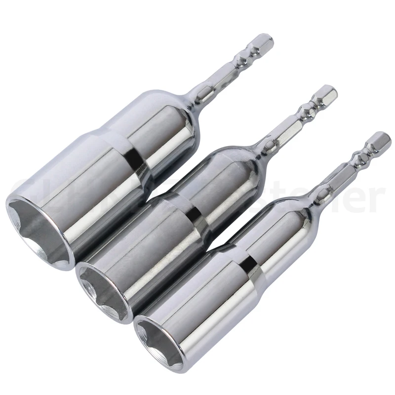110Mm 8Mm-24Mm Spiegel Hex Socket Mouw 1/4 Hex Shank Impact Socket Schroef Moer Driver Socket kit Elektrische Schroevendraaier Bit Adapter