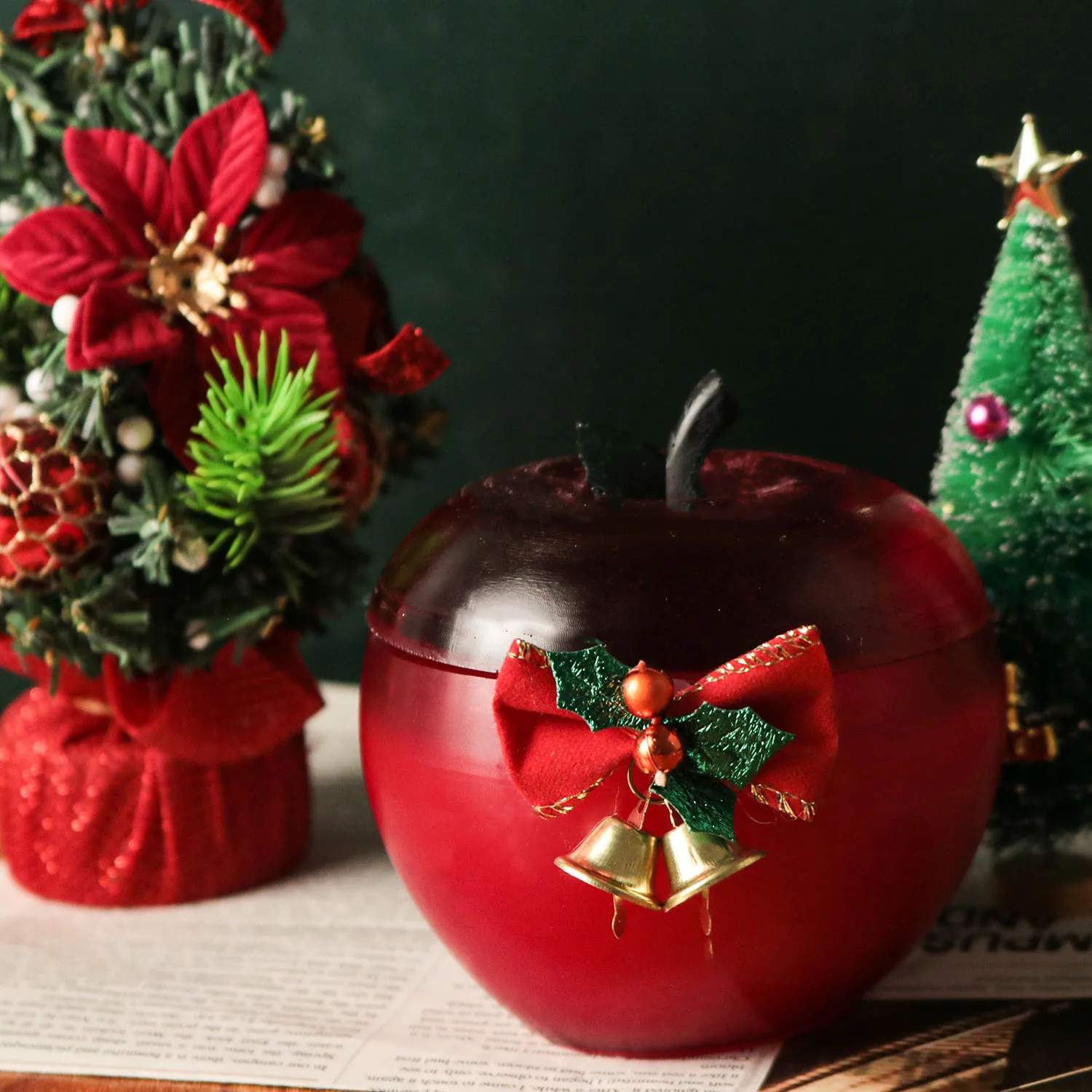 DIY epoxy resin mold Christmas Eve apple storage box scented candle silicone mold
