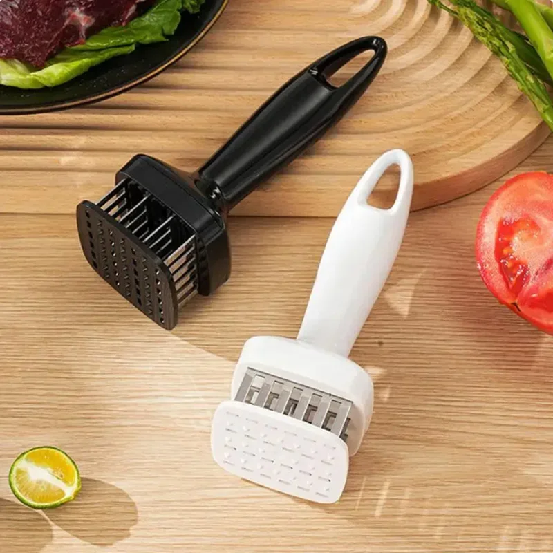 Meat Tenderizer Stainless Steel Meat Looser 24 Needle Automatic Spring Meat Hammer Rib Breaking Perforator Kitchen Gadgets