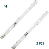 2pcs LED Strip Light for RONGSHENG/HISENSE Refrigerator E349766 MDDZ-162A 1629348 1529227 DC12V 2W LED Fridge Light Bar Compatib
