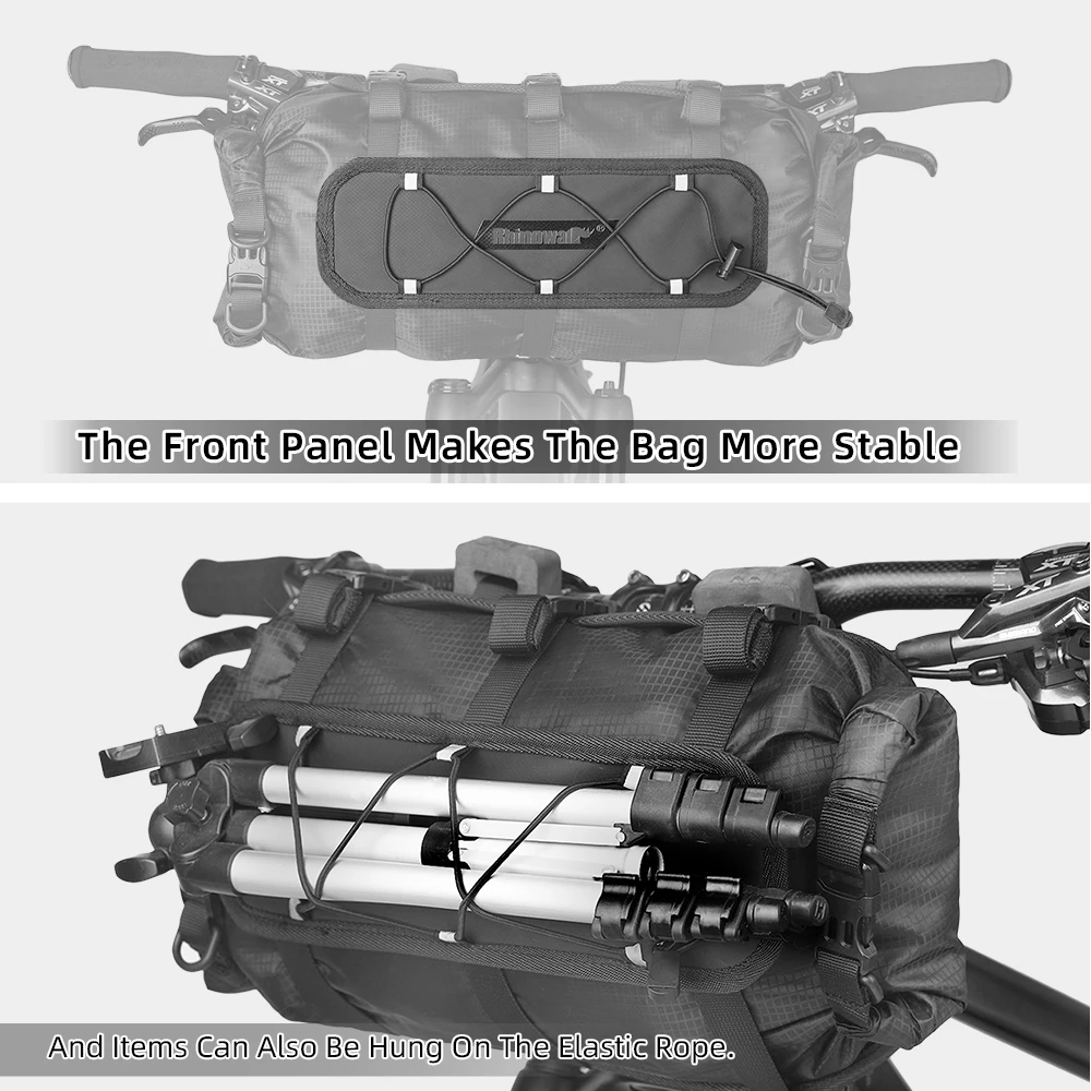 Rhinowalk torba na kierownicę rowerową 12L wodoodporna torba na rower z przodu wymienna wewnętrzna torba przechowywanie bagażu podróżnego zestaw