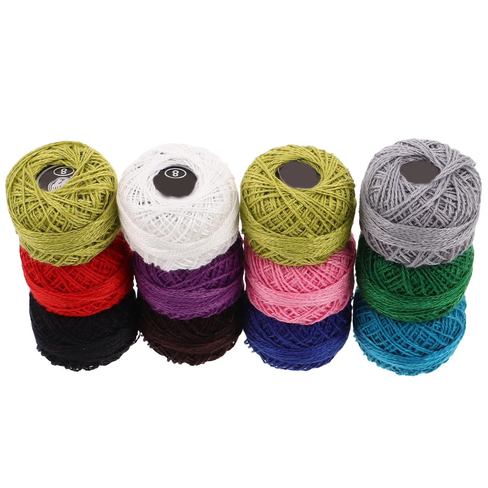 12Pcs Cotton Embroidery Thread Set Assorted Bright Colors for Embroidery Cross Stitch Hand Weaving DIY Crafts Bracelet Crafting