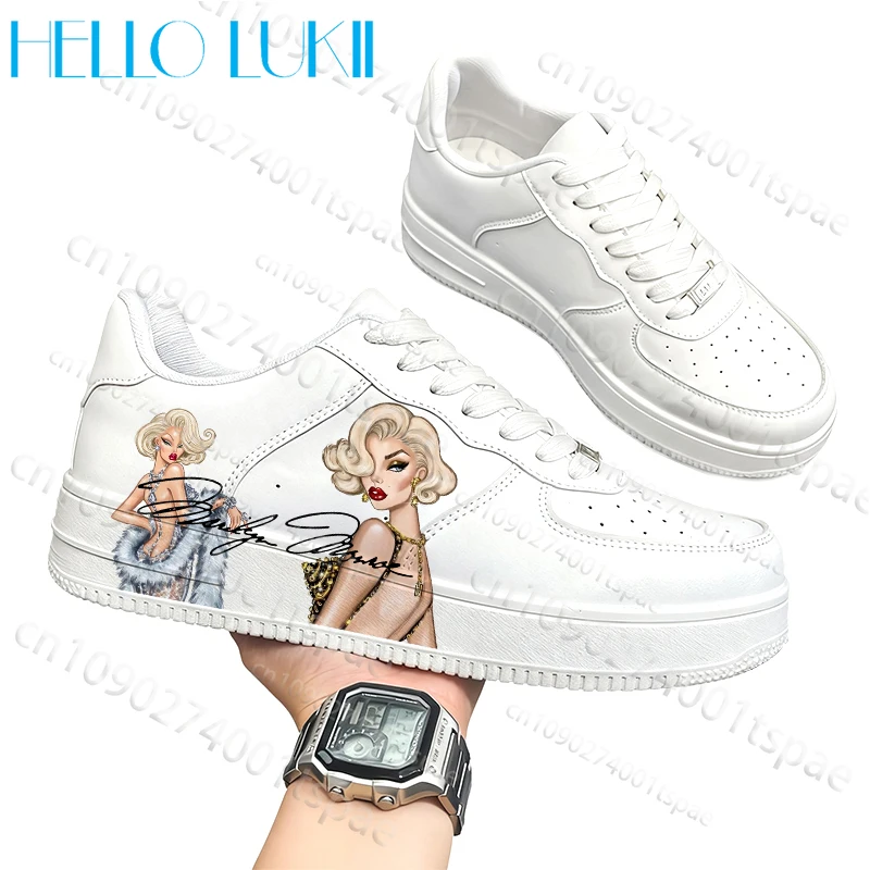 

Marilyn Monroe Adult Fashion shoes For man woman pink Pattern Design comfortable Unisex White series shoes Gift