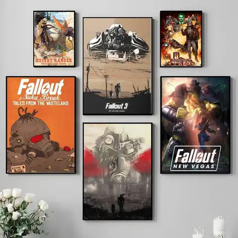 Role-Playing-Fallout Poster Self-adhesive Art Waterproof Paper Sticker Coffee House Bar Room Wall Decor