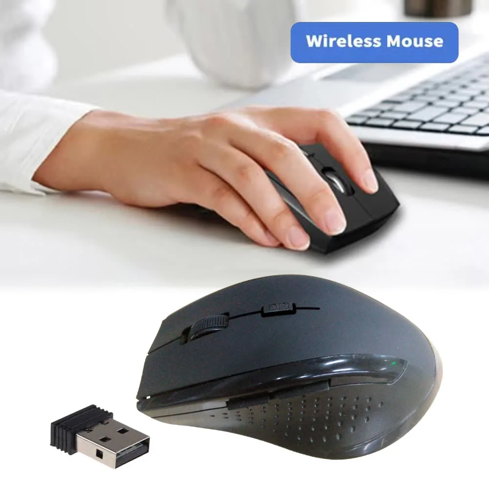 Игровая мышь 2,4 ГГц, беспроводная мышь для геймера для компьютера, ПК с USB-приемником, аксессуары для ноутбуков для Windows Win 7/2000/XP/Vista