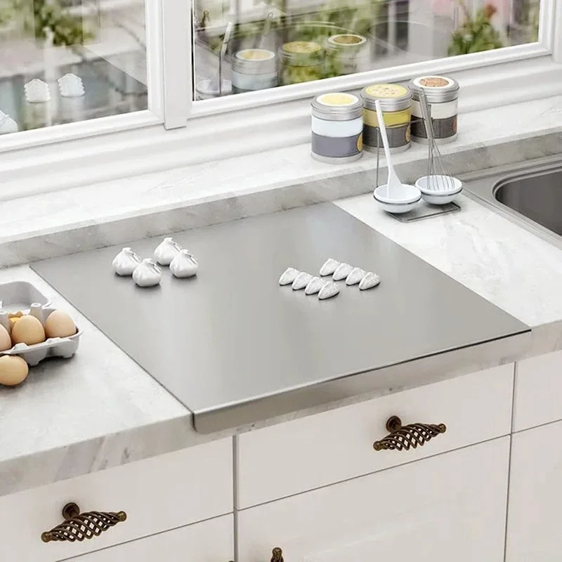 

Разделочная доска из нержавеющей стали 40*30 см, двухпанельная разделочная доска для овощей, фруктов, мяса, теста, разделочная доска для выпечки, кухонные принадлежности