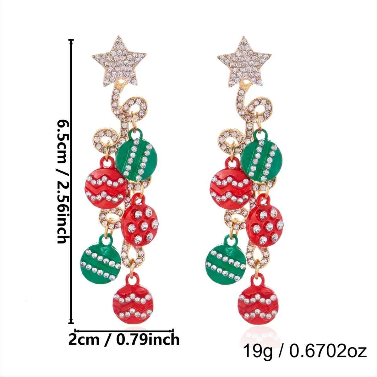 Bunte Strass-Weihnachtspullover-Geschenkbox-Ohrhänger für Damen, Weihnachts-Schneeflocken-, Schlittschuh-, Glühbirnen- und Haus-Ohrringe, Schmuck – Detail 36
