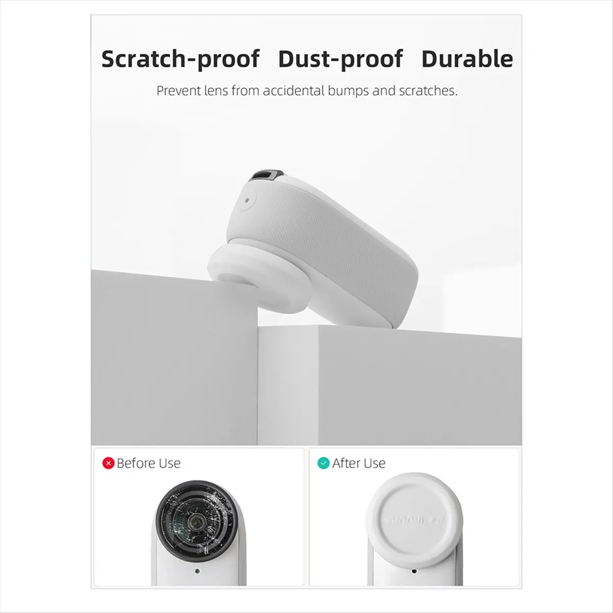 SCLS  2Pcs Camera Lens Protective Cover for GO 3S Silicone Lens Cap Dustproof Scratch Protective Cover