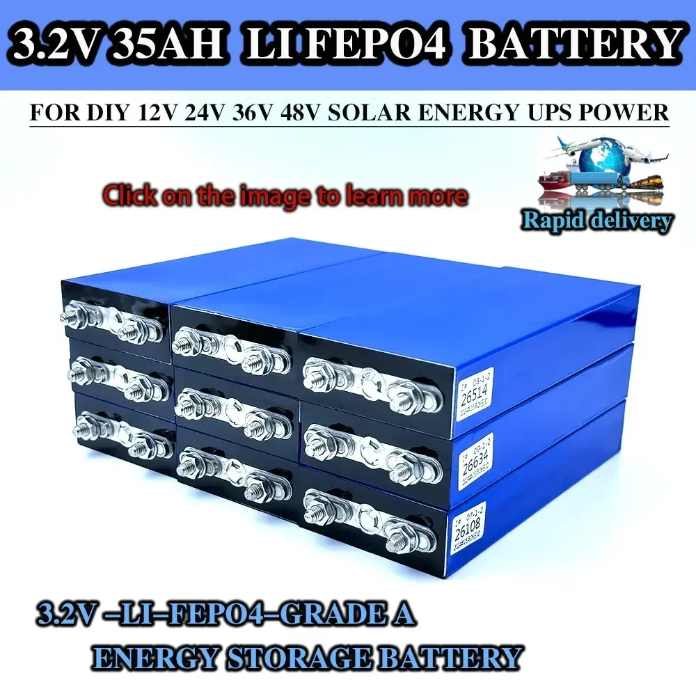 45Ah 3.2V  LiFePO4 Battery Cell 45000mAhLithium Iron Phosphate Deep Cycles for Diy 12V 24V 36V 48V Solar Energy UPS Power