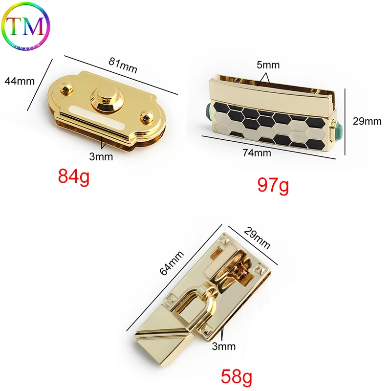 1-10Pcs Metal Clasp Push Turn Twist Locks Folding Lock and Key Lock Buckle Twist Turn Mortise Latch Clasps Hardware Accessories