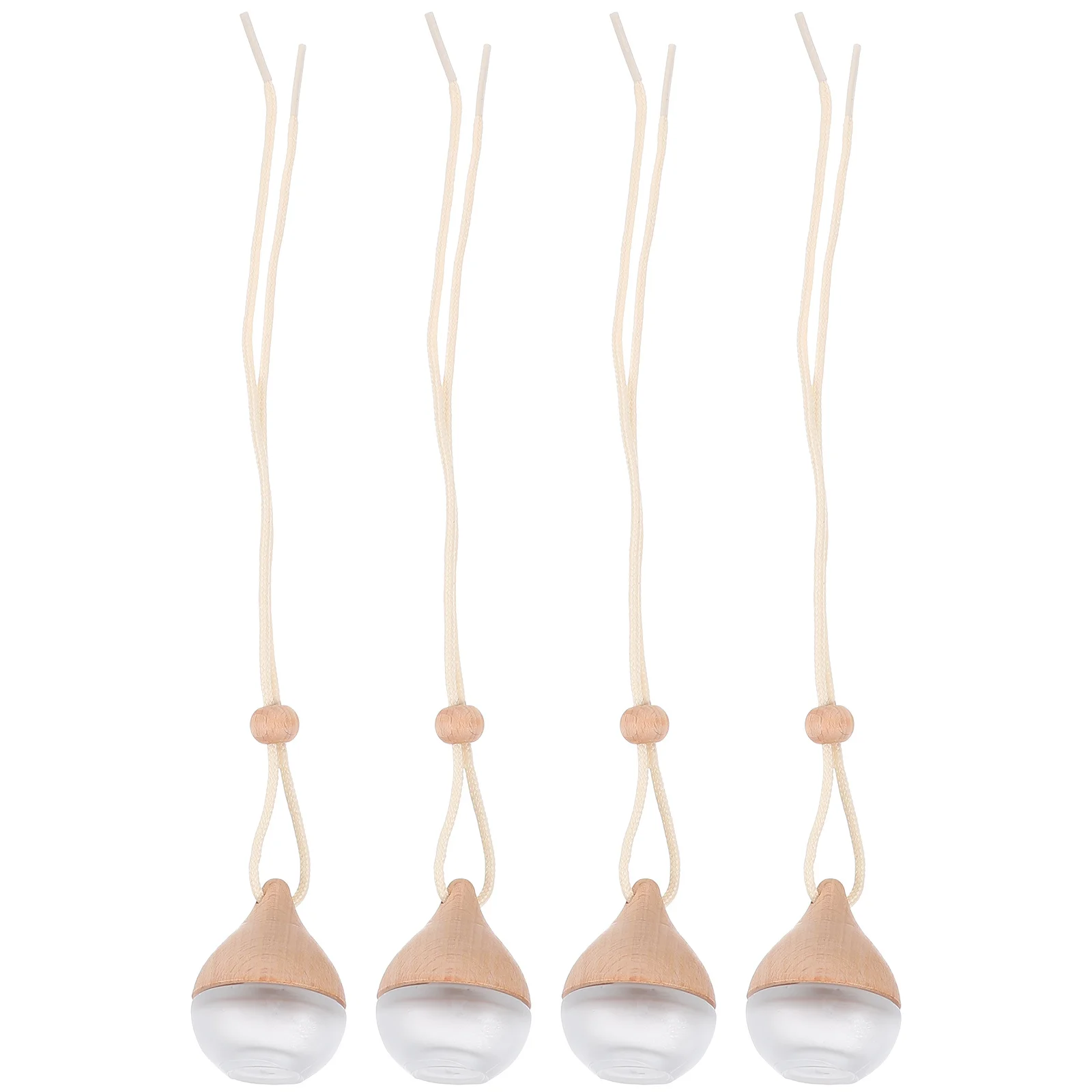 

4pcs Car Perfume Pendant 8Ml Refillable Glass Bottle Transparent Auto Diffuser For Car Home Decoration Hanging Accessories