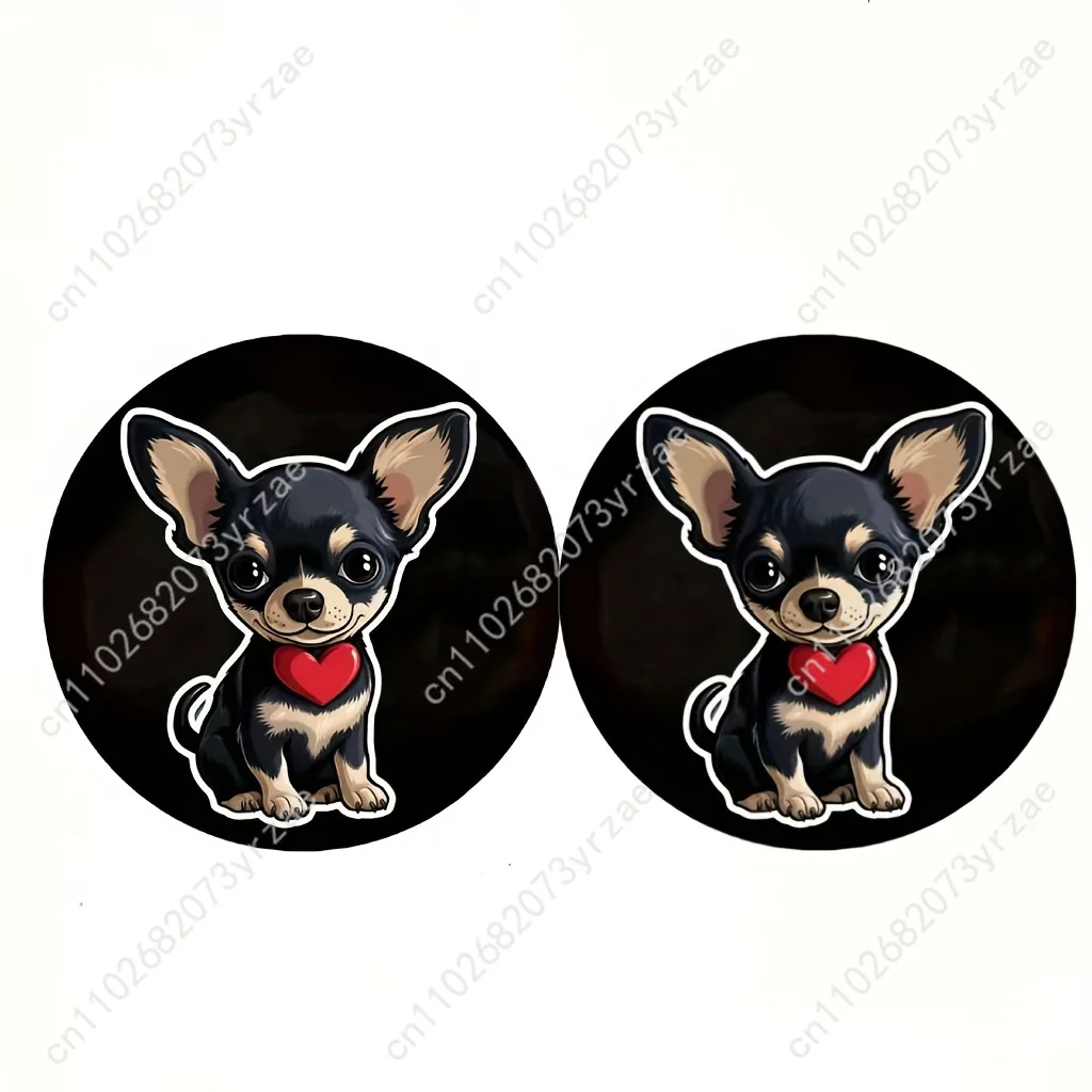 

Chihuahua Pattern Car Coasters 2pcs Absorbent Anti Slip Car Coasters Scalding Waterproof Easy Clean Car Interior Accessories