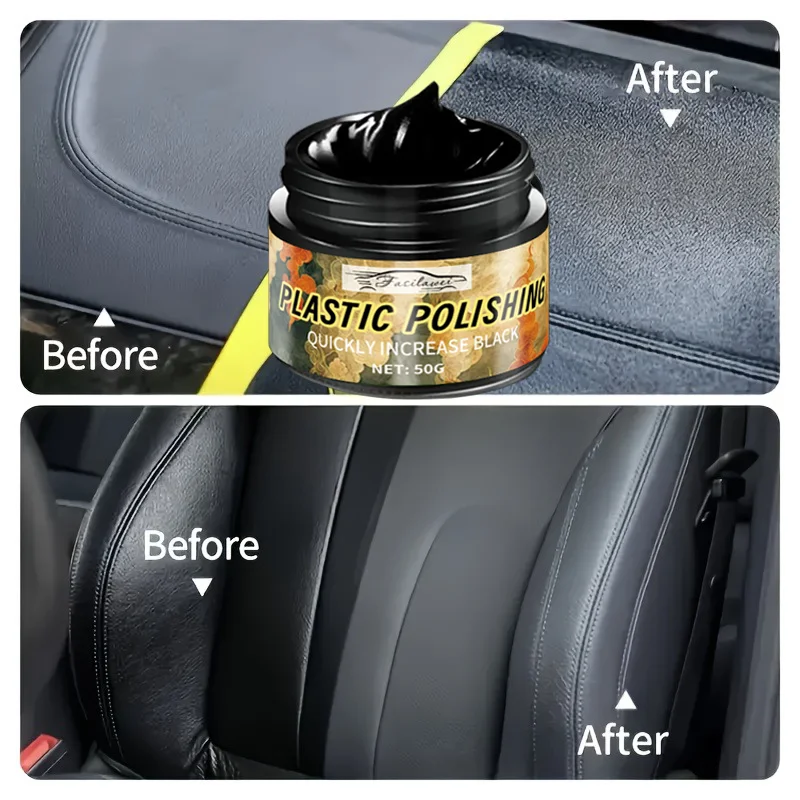 مرمم أجزاء بلاستيكية للسيارة، شمع تلميع داخلي أسود، عامل تجديد لمنع الشيخوخة، إصلاح الخدوش البلاستيكية، Ti