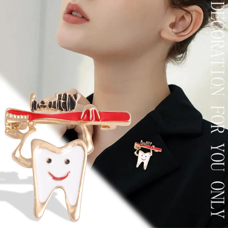 2/5/10pcs Dentist Gift Tooth Shape Cute Medical Brooch Pin Classic Fashion For Doctor Nurse Lapel Clothing Accessories Badge Pin