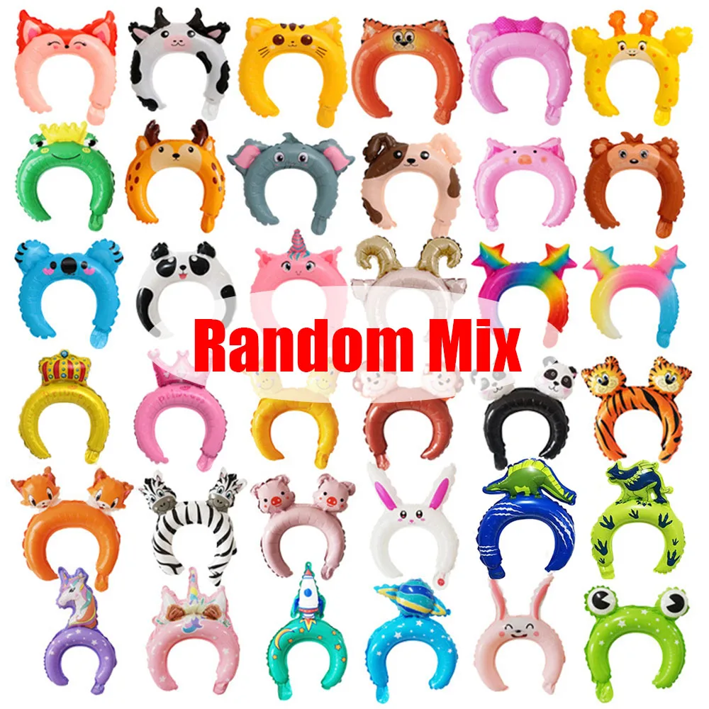 

10/20/30Pcs Cute Headband Foil Balloon Rabbit Bear Cartoon Animal Balloon Pink Children's Toys Baby Shower Birthday Party Decor