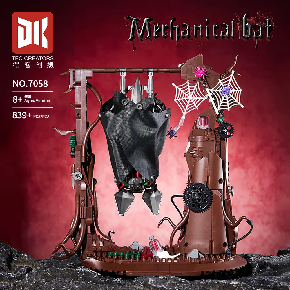 

Креативные строительные блоки Deke DK7058, механическая бионическая летучая мышь, коллекция частиц 899, сборные строительные блоки, подарок на день рождения