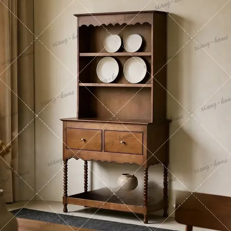 Best Sellers Solid Wood Tableware Cabinet Antique Dining Sideboard Retro Wall Storage Floor Locker For Hotel Restaurant Home Kit