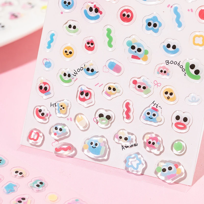 1Pc/Pack Mini Expression 3D Glue Stickers Material Perfect for Decoration Toys Diy Scrapbooking Supplies