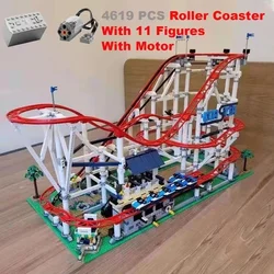 In Stock 4619PCS With Motor Roller Big Coaster Compatible 15039 18003 10261 DIY Model Building Blocks Bricks Kid Birthday Gifts