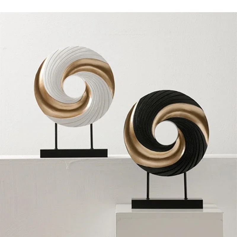 European Abstract Crafts Ornaments Tabletop Decor Swirl Statue Modern Artwork Sculpture Living Room Decoration Furnishings
