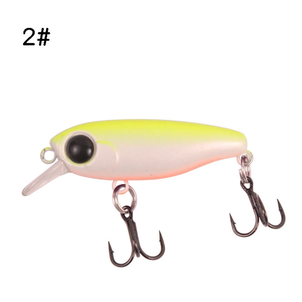 Bait Fishing Lure 4.5cm/2.5g Built-in Noise Beads 1#-6# Fish Hook Floating Water Hard Bait Metal Short Tongue Bait