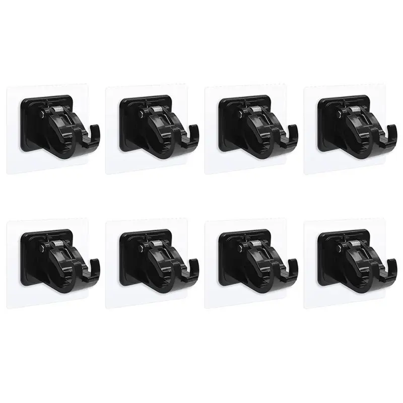 【ELEVATE LIFE】8PCS Curtain Rods,No Drill Curtain Rod Brackets Hooks,Stick Transparent Hook Holders for Home Bathroom and Hotel U