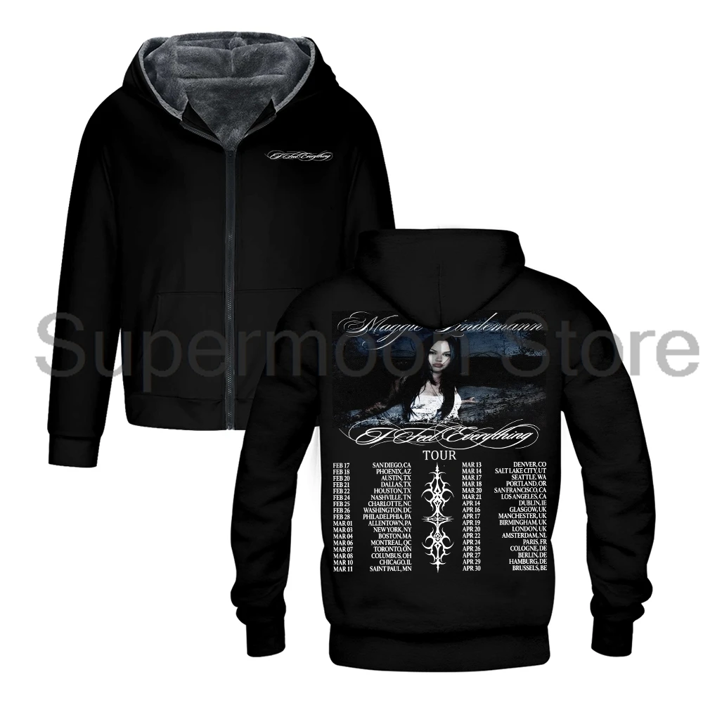 

Maggie Lindemann I Feel Everything Tour 2026 Hooded Jacket Parkas Long Sleeve Outerwear Coat Men Women Zip Up Hoodies