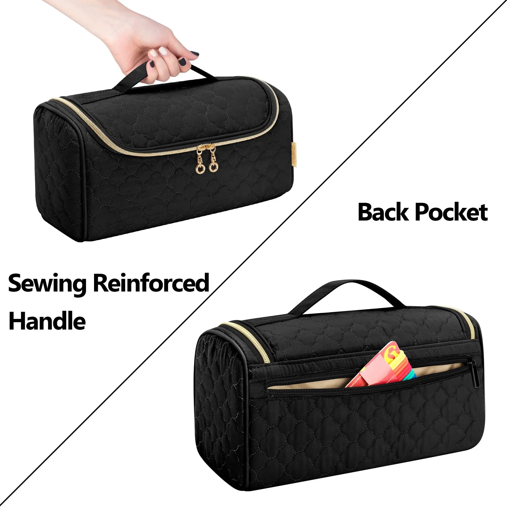Travel Case Compatible for Dyson Airwrap Multi-Styler All Models and Attachments, Portable Storage Bag with Hanging Hook Black view 6