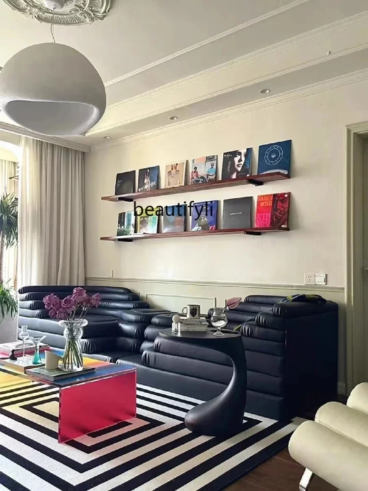 Q181 Light Luxury Minimalist Mid-Ancient Terrace Sofa Genuine Leather Personality Creative Living Room Clothing Store Sofa