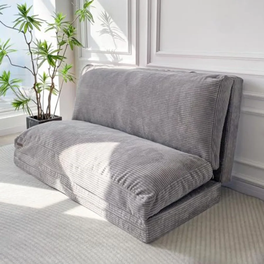 Sofá Cama Plegable Extra Grueso y Largo, Sofá de Suelo Convertible en Cama con Funda Lavable, Sillón Lounge Tipo Puff