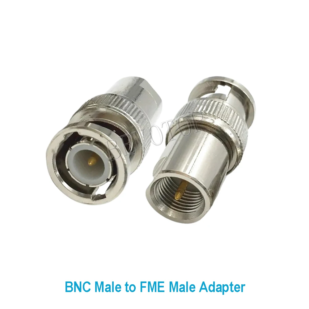 10PCS BNC Male Plug to FME Male Plug Straight Connector Coaxial Adapter Fast Delivery Copper Brass Wholesales