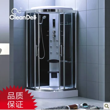 Black High-end Bathroom Integral Shower Room, Steam Massage Long Arc High And Low Basin Bath Room
