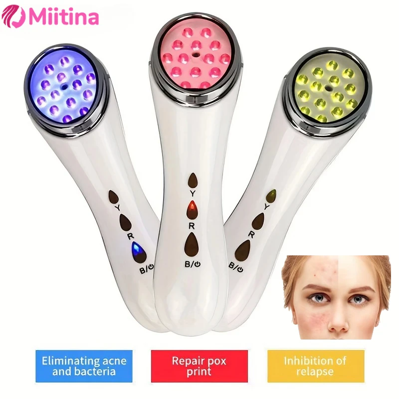 

3 In 1 LED Skin Care Wand Device Multifunctional Face Beauty Instrument Portable Electric Importer Micro-current Firming Lifting