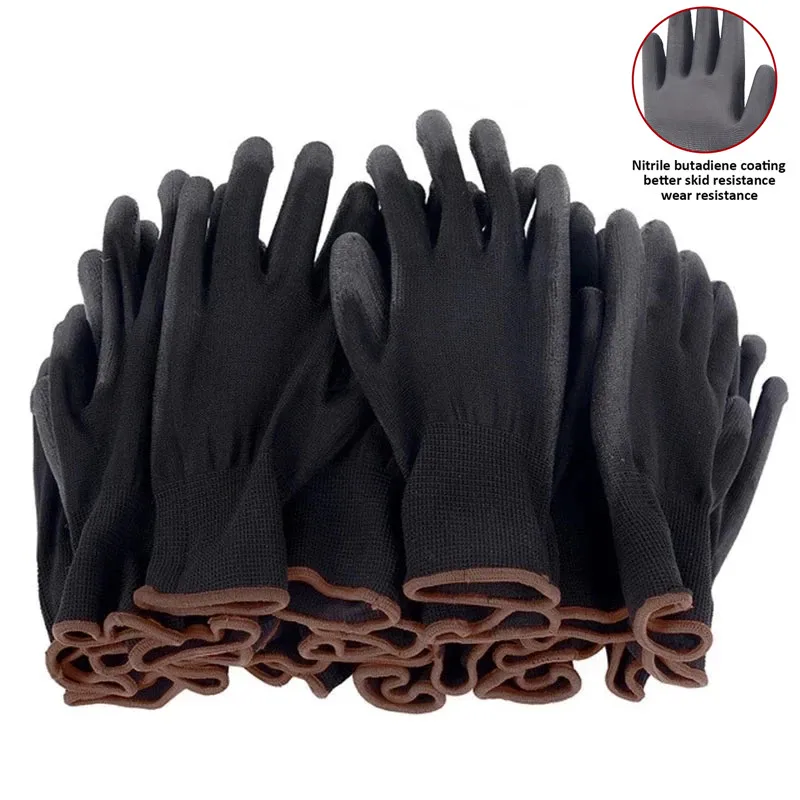 PU nylon safety coating gloves gardening work protection construction workers protective gloves coating machinery work gloves