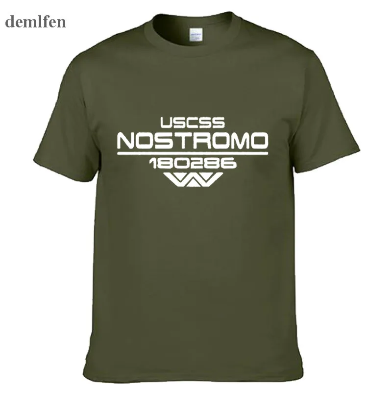 نوسترومو الغريبة الأجانب الخيال العلمي تحية مضحك الرجال تي شيرت الصيف القطن تي شيرت بلايز #1