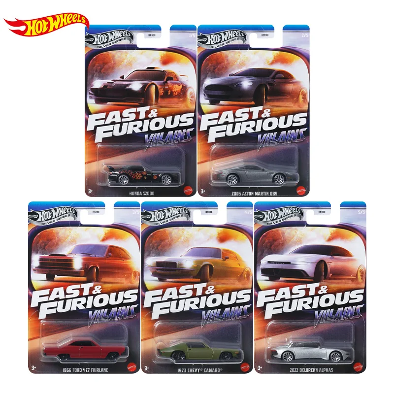 Hot Wheels Silver Series Fast & Furious HNR88 Honda S2000 Ford Fairlane Chevy Camaro Car 1/64 Diecast Vehicle Model Toy