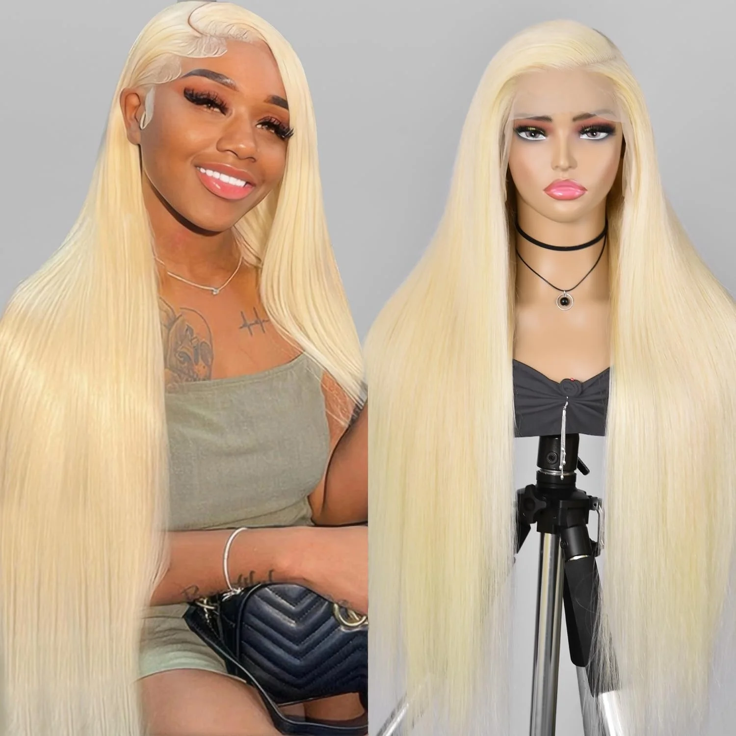 

13×4Lace Front Wigs Human Hair Straight Lace Frontal Wigs 200 Density 613 Transparent Human Hair Wigs