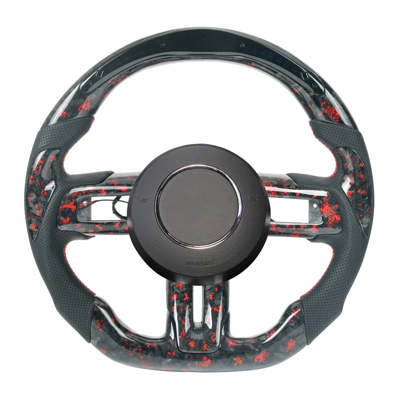 Mustang V6 EcoBoost GT Shelby 2015 2016 2017 Car Accessories Carbon Fiber Steering Wheel LED Shift Light Indicator