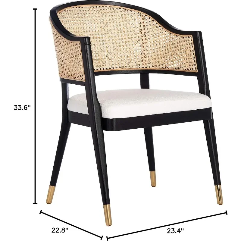 Couture Home Collection Rogue Black/Natural Rattan Living Room Dining Accent Chair (Fully Assembled) SFV4106A