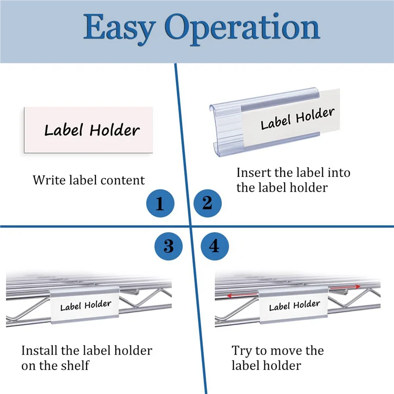 

B03C-Wire Shelf Label Holders, 120 Pack Plastic Wire Shelf Label Clips With Label Paper Removable Wire Rack Label Holder