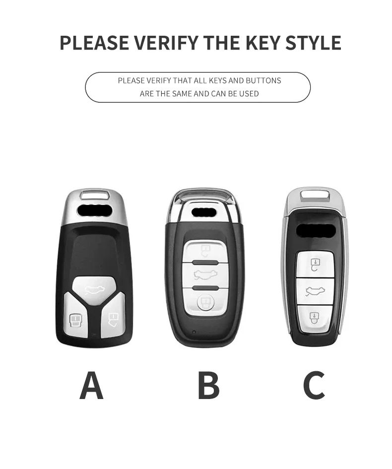 High-End Silicone Key Cover for Audi A4L/A6L/Q5L/Q3/A8L, All-Inclusive Key Fob Case Prevent car keys from being scratched
