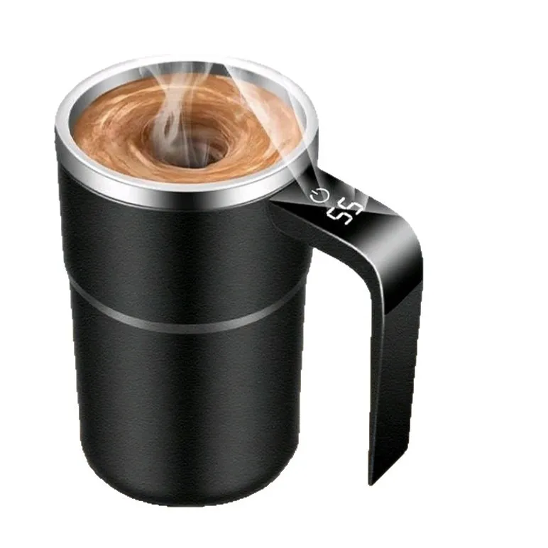 Smart Magnetic Automatic Stirring Cup Button Digital Temperature Display 316 Stainless Steel IPX6 Waterproof Portable Electric