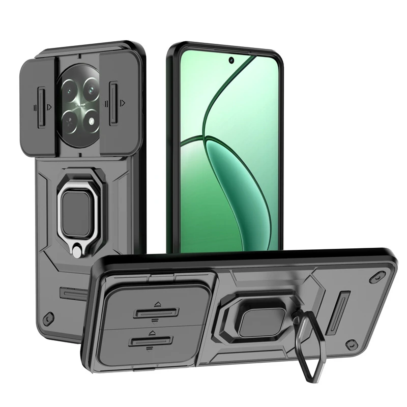 

For Realme 12X Case Cover OPPO Realme 12X Capas Phone Bumper Back Shockproof Camera Lens Ring Holder Fundas Realme12 Realme 12X