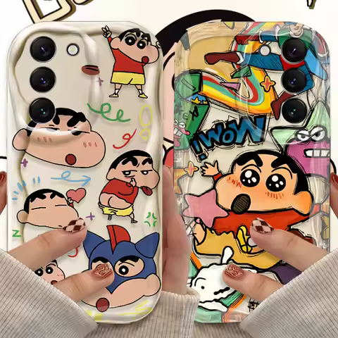 C-Crayon S-ShinChan Case for Samsung Galaxy S25 S24 S23 S22 S21 Ultra Plus S20 FE A73 A72 A71 A56 A55 A54 5G A52 A51 4G Cover
