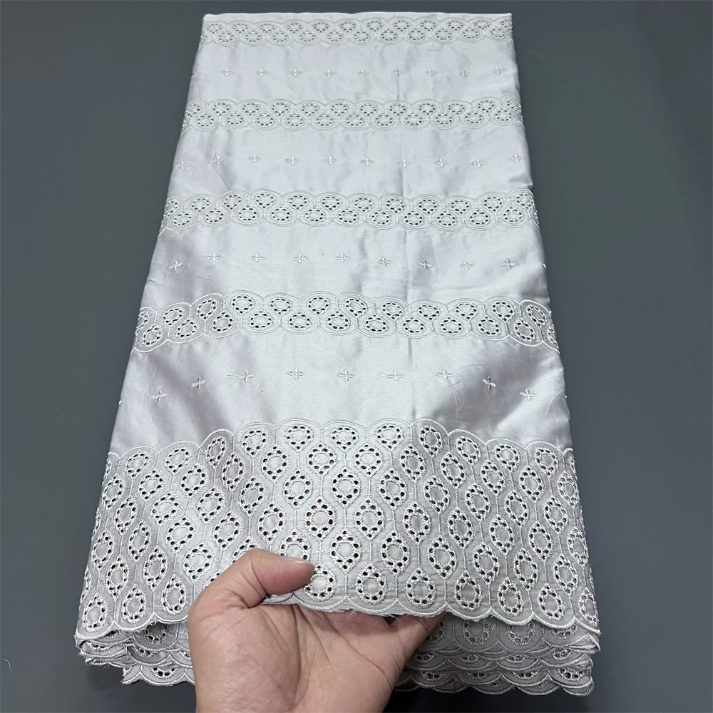 

2025 африканский нигерийский тюль для шитья платья, высокое качество, кружевная ткань, дамасский хлопок, чистая вышивка, свадебная вечеринка, 5 ярдов hz1384